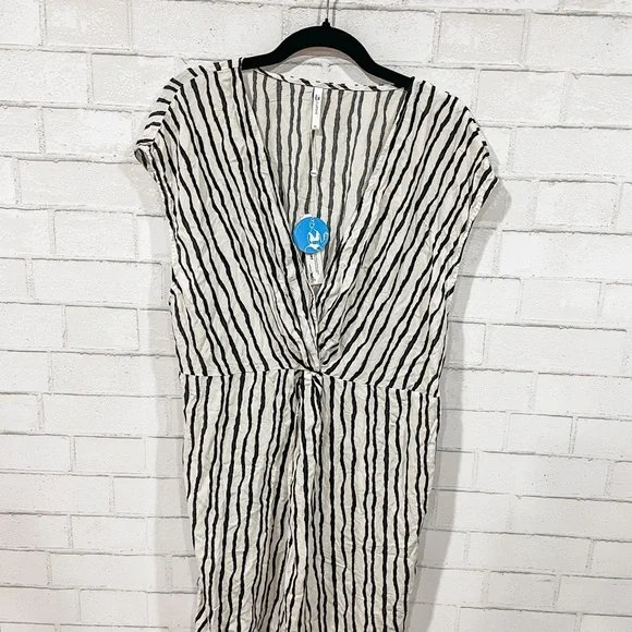 CUPSHE Eva Wave Striped V-neck Sleeveless Dress coverup XL - Picture 2 of 6